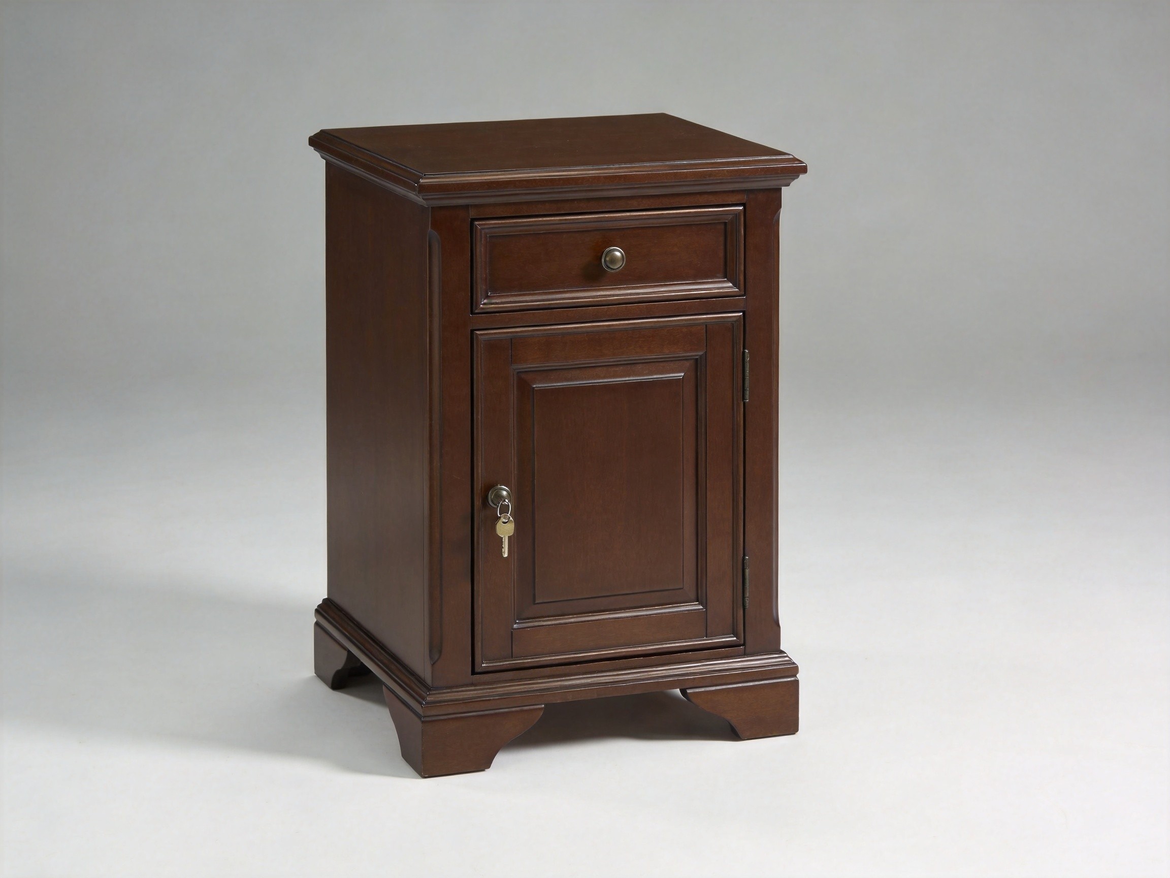Cabinet Nightstand With Lockable Door